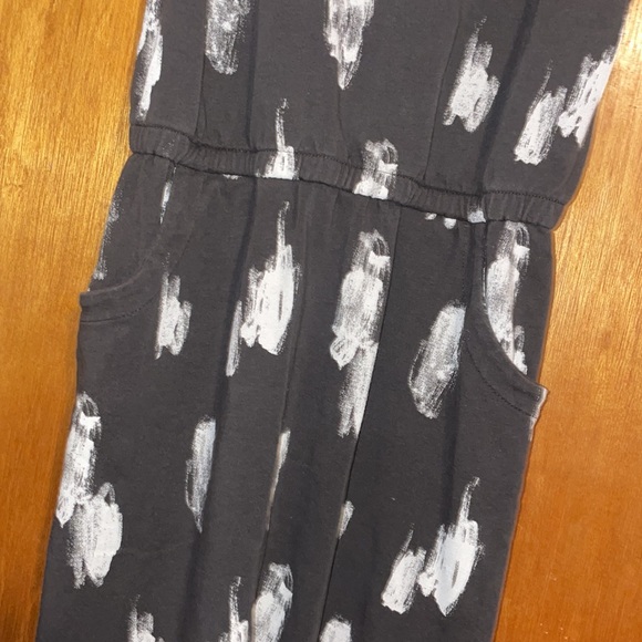 •CAT&JACK•GRAY & WHITE PAINT STREAKS DETAIL JUMPSUIT ROMPER PANTS SIZE 6/6X EUC - Picture 7 of 9
